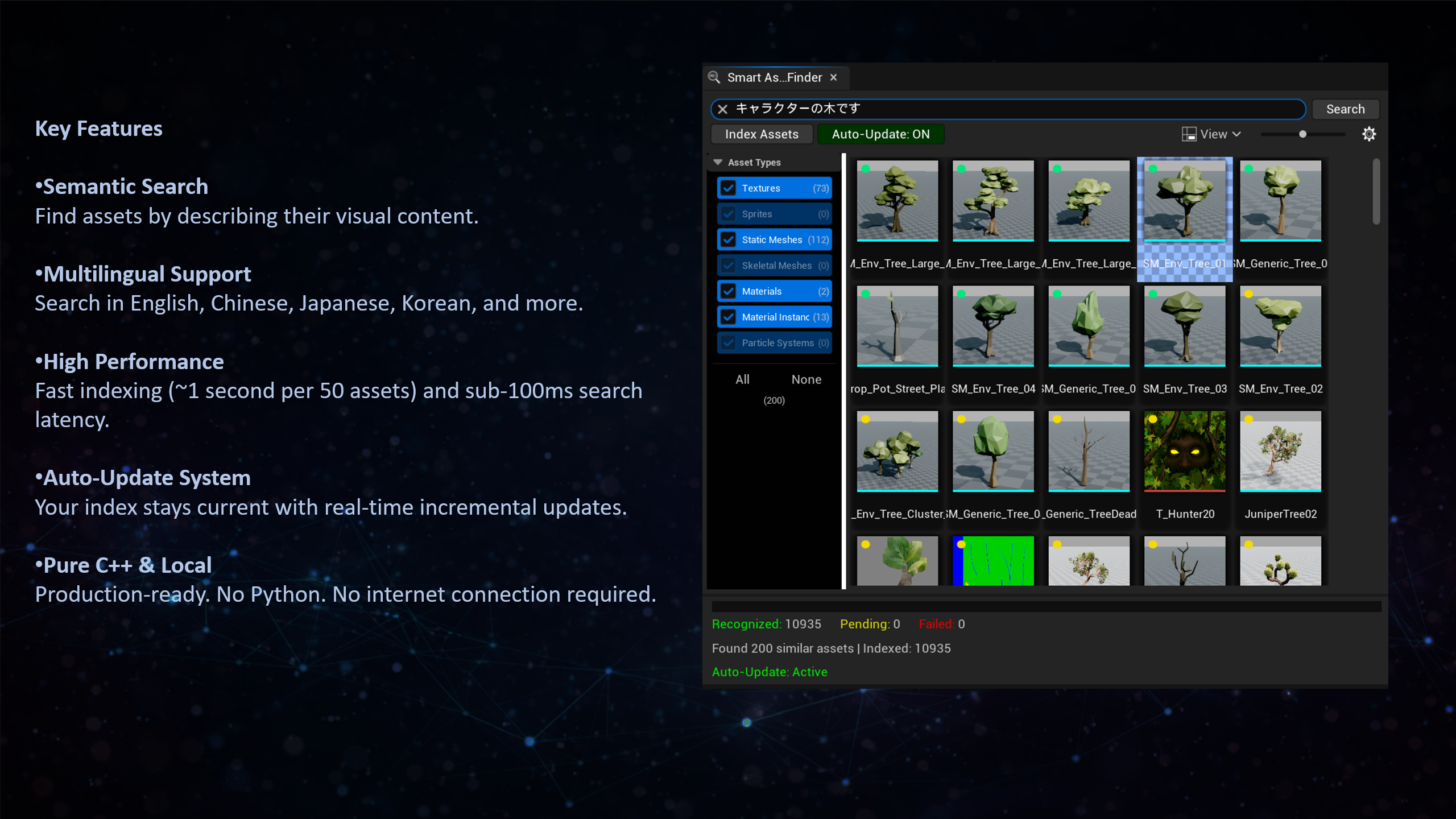 Smart Asset Finder key features overview